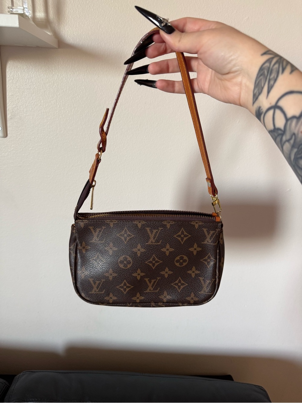 Brown Monogram Eva Clutch Shoulder Bag